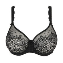 Load image into Gallery viewer, Black lace effect bra but with a perfect seamfree smooth finish even under t-shirts. The moulded cup give a lovely natural shape combined with excellent support.