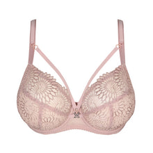 Load image into Gallery viewer, Bois de Rose. This underwire bra is feminine, comfortable, and super-luxurious. The tonal colour creates an edgy tattoo effect. The removable extra straps accentuate your feminine cleavage. Looks wonderful under a V-neck top or dress. The embroidered lace is both soft and supple. The bra is 3 panelled and fully supportive. Fabric: Polyamide: 60%, Polyester: 25%, Elastane:15%