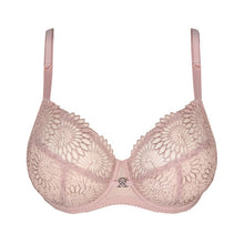 Load image into Gallery viewer, Bois de Rose. This underwire bra is feminine, comfortable, and super-luxurious. The tonal colour creates an edgy tattoo effect. The removable extra straps accentuate your feminine cleavage. Looks wonderful under a V-neck top or dress. The embroidered lace is both soft and supple. The bra is 3 panelled and fully supportive. Fabric: Polyamide: 60%, Polyester: 25%, Elastane:15%