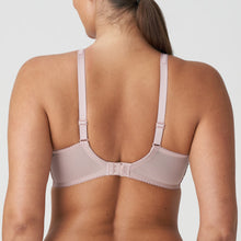 Load image into Gallery viewer, Bois de Rose. This underwire bra is feminine, comfortable, and super-luxurious. The tonal colour creates an edgy tattoo effect. The removable extra straps accentuate your feminine cleavage. Looks wonderful under a V-neck top or dress. The embroidered lace is both soft and supple. The bra is 3 panelled and fully supportive. Fabric: Polyamide: 60%, Polyester: 25%, Elastane:15%