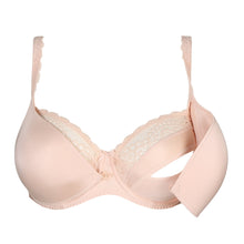Load image into Gallery viewer, Elegant and supremely comfortable nursing bra with smooth cups that are easy to open and close with the centre clip. The lace trim extends just above the cups and creates gorgeous, feminine cleavage. The straps are adorned with embroidery.