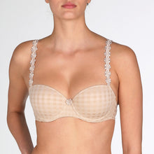 Load image into Gallery viewer, Smooth formed cup underwire balconnet bra with daisy strap detail. This underwire bra may be converted to a halter strap. This bra has the added advantage that it may be used as a halter or crossed over at the back. Fabric Content: Polyester: 53%, Polyamide: 39%, Elastane: 8%