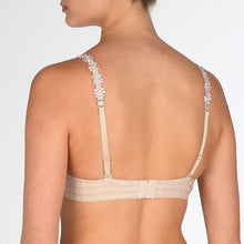 Load image into Gallery viewer, Smooth formed cup underwire balconnet bra with daisy strap detail. This underwire bra may be converted to a halter strap. This bra has the added advantage that it may be used as a halter or crossed over at the back. Fabric Content: Polyester: 53%, Polyamide: 39%, Elastane: 8%