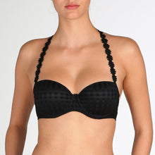 Load image into Gallery viewer, Smooth formed cup underwire balconnet bra with daisy strap detail. This underwire bra may be converted to a halter strap. This bra has the added advantage that it may be used as a halter or crossed over at the back. Fabric Content: Polyester: 53%, Polyamide: 39%, Elastane: 8%