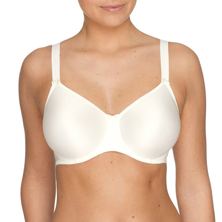 Satin full cup seamless underwired bra without padding. Moulded cups give a smooth, natural finish.