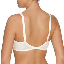 Load image into Gallery viewer, Satin seamless underwired bra without padding. Smooth moulded cups with crystal and guipure lace detailing. The straps are detatchable.
