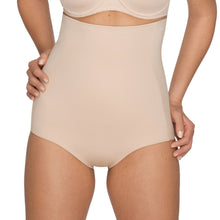 Load image into Gallery viewer, Caffé Latte. Elegant super figure-fixing panty girdle with a smart, smooth look. Worn just below the bra. It shapes tummy and waist to create a slim, flowing figure. The smooth finish over the stomach ensures it does not show under clothing. Its superior design guarantees that it does not roll down! Fabric content: Polyamide: 59%, Elastane: 39%, Cotton: 2%