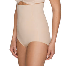 Load image into Gallery viewer, Caffé Latte. Elegant super figure-fixing panty girdle with a smart, smooth look. Worn just below the bra. It shapes tummy and waist to create a slim, flowing figure. The smooth finish over the stomach ensures it does not show under clothing. Its superior design guarantees that it does not roll down! Fabric content: Polyamide: 59%, Elastane: 39%, Cotton: 2%