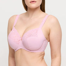 Load image into Gallery viewer, Pink bra worn by a model on a plain background
