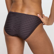 Load image into Gallery viewer, Person wearing a patterned black underwear on a plain background
