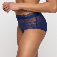 Load image into Gallery viewer, Blue lace underwear on a plain background
