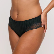 Load image into Gallery viewer, Green lace underwear worn by a person on a light gray background
