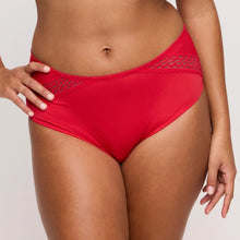 Load image into Gallery viewer, Red underwear with lace trim worn by a person on a plain background
