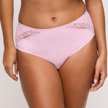 Load image into Gallery viewer, Pink lace-trimmed underwear worn by a person on a plain background
