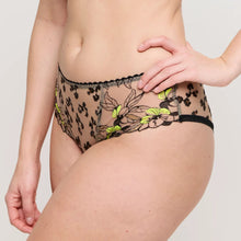 Load image into Gallery viewer, Sheer lace underwear with floral design on a plain background
