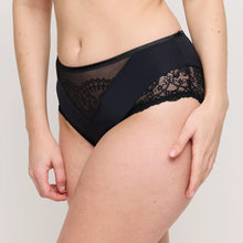 Load image into Gallery viewer, Black lace underwear worn by a person on a plain background
