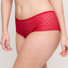 Load image into Gallery viewer, Red lace underwear worn by a person on a plain background
