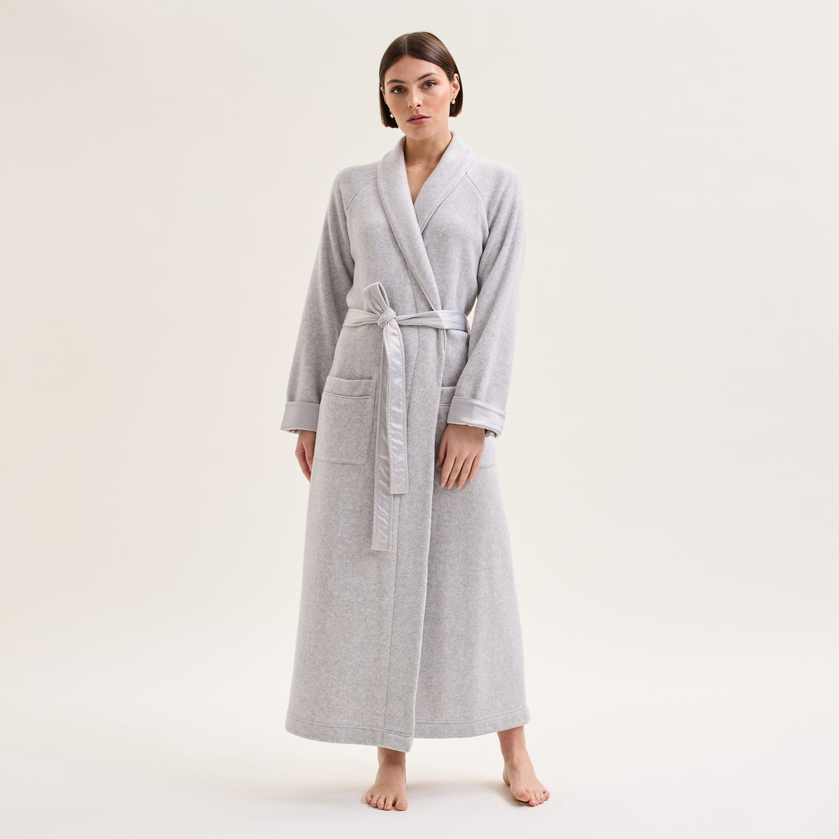 Full length fleece dressing gown best sale