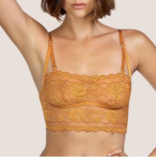 SALE Andres Sarda All Lace Bralette. Very pretty soft non-wire bra top. It may be worn for nightwear, daywear or underwear.
Fabric: 72% Polyester, 17% Viscose, 16% Elastane.
