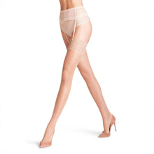 Load image into Gallery viewer, Falke Lace top stockings in powder.
