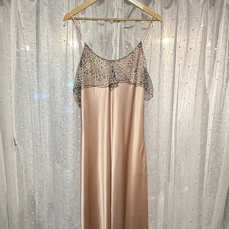 Antique pink night gown with leopard chiffon.