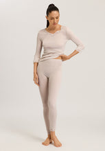 Load image into Gallery viewer, Beautiful Woollen Silk Long Long Johns. This temperature regulating natural fabric is so comfortable to wear. The leggings have no side seams for extra comfort. The hem is edged in a wide, stylish lace. Perfect for under or outerwear.  Fabric mix: 70% Merino Wool, 30% Pure Silk.  Lace: 58% Polyamid, 28% Viscose, 14% Elesthan. Machine washable. Pumice.
