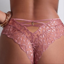 Load image into Gallery viewer, The back of the Crazy in Love by Aubade high-wasted luxury g/string. A seductive cut-out subtly shows off the small of the back.


