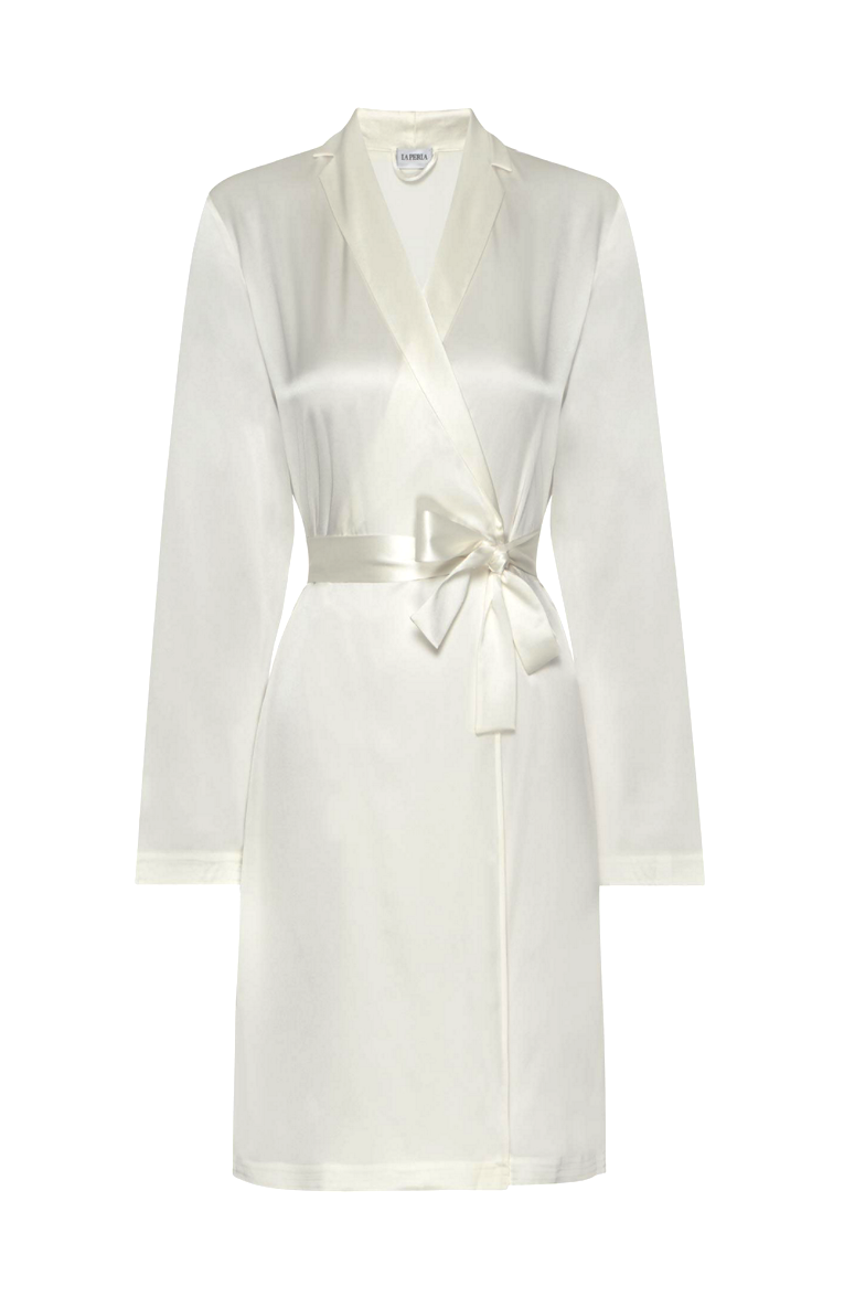 SALE Beautiful Pure Silk Robe.  Revere collar with a one button front detail. Belted at the waist. Two concealed side pockets. Treble stitching detail on the hem and cuff. Wonderful to wear over any item of nightwear. Perfect for home & holiday wear.  100% Silk Satin. Made in Italy. Machine washable.