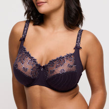 Load image into Gallery viewer, Amthyst  lace bra worn by a model on a light gray background
