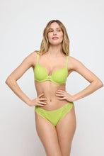 Load image into Gallery viewer, A Heart-Shape Formed Cup Bra. The moulded cups give a comfortable and elegant shape to the bust. The Plunge is a great option for lower cut outfits. The lace is designed to be smooth and invisible under clothing.
