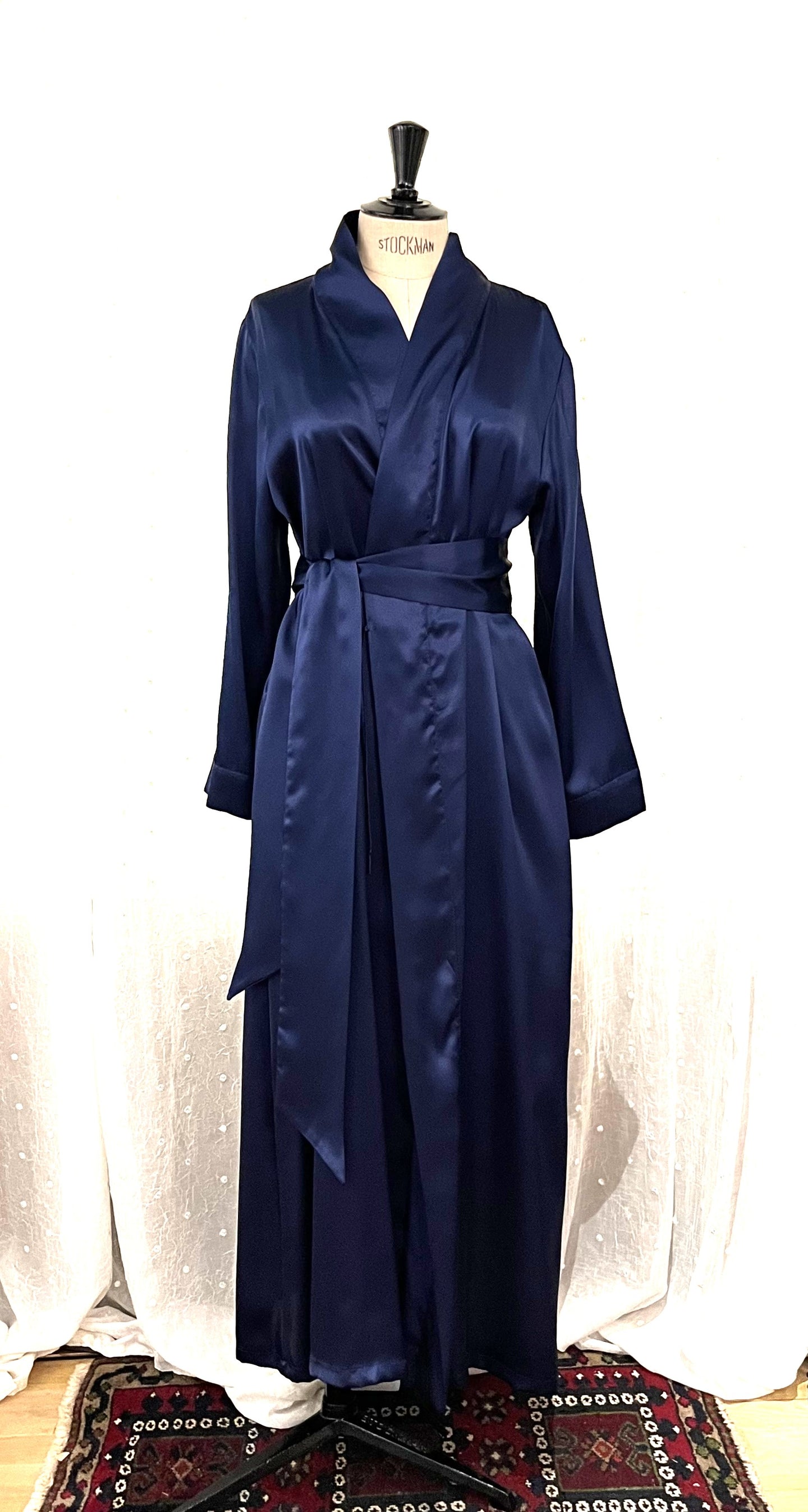 Full length satin dressing gown best sale