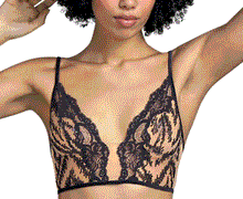 Load image into Gallery viewer, SALE Andres Sarda Renata Non Wire all lace bralette. Made with luxurious sequent embroidered sheer tule and scalloped lace around the neckline this style is daring and feminine.   Fabric: 67% Polyamide | 24% Other Fibres | 9% Elastane
