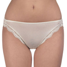 Load image into Gallery viewer, Ivory calais lace-trimmed silk underwear on a white background
