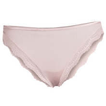 Load image into Gallery viewer, Rosewood pink calais lace-trimmed silk underwear on a white background
