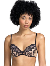 Load image into Gallery viewer, SALE Andres Sarda Renata Formed Plunge &amp; Non-Wire bra. Made with an overlay of luxurious sequent embroidered sheer tulle and scalloped lace. The underwire provides a great lift, whilst padding adds support. The non-wire bra makes a beautiful top, The matching bottoms are available to complete this look. Fabric: 49% Polyamide | 32% Polyester | 12% Other Fibres | 7% Elastane
