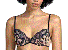 Load image into Gallery viewer, SALE Andres Sarda Renata Formed Plunge bra. Made with an overlay of luxurious sequent embroidered sheer tule and scalloped lace around the neckline this style is daring and feminine. The underwire provides a great lift, whilst padding adds support. Matching bottoms are available to complete this look.  Fabric: 49% Polyamide | 32% Polyester | 12% Other Fibres | 7% Elastane
