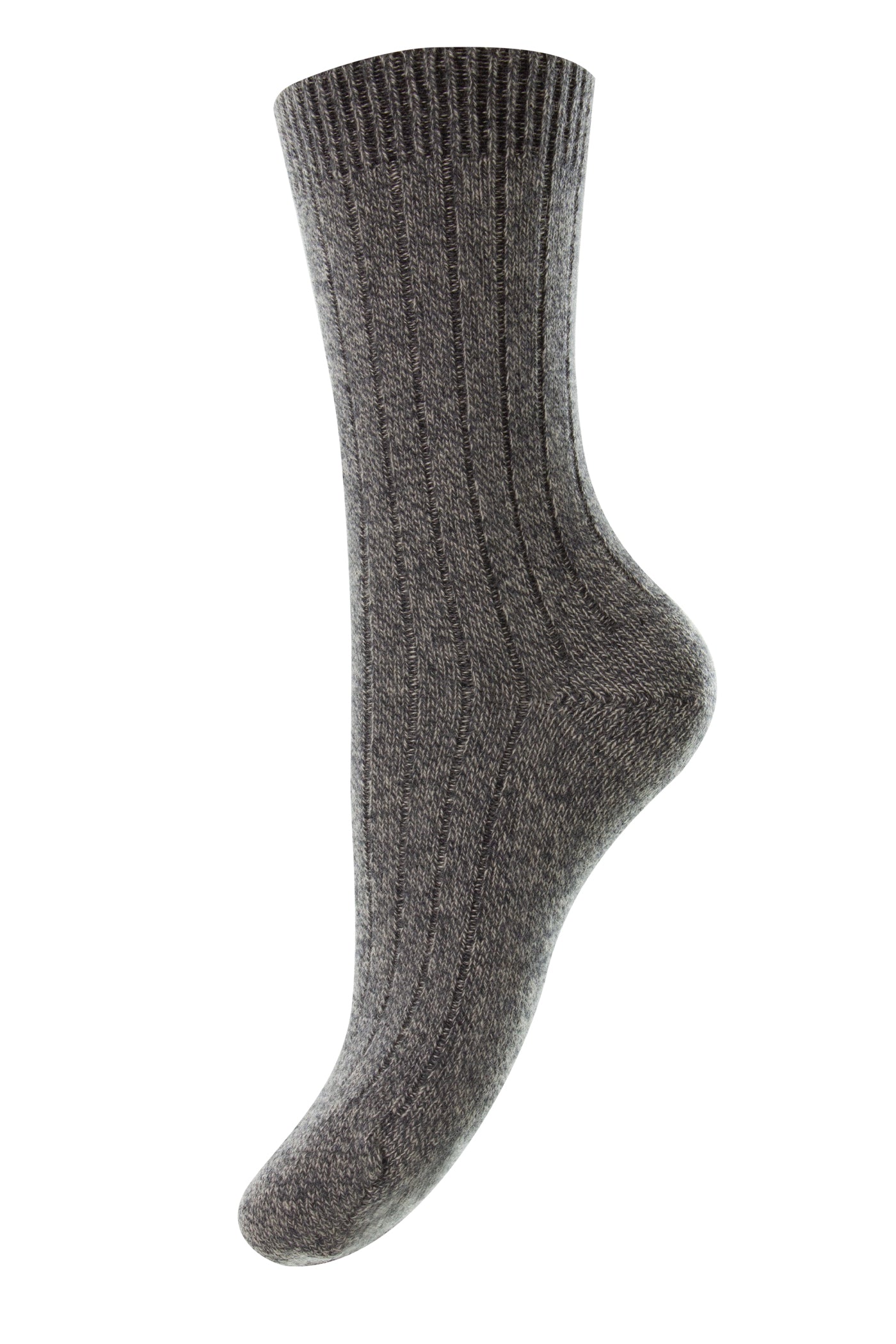 Charcoal. There is nothing cosier than cashmere socks! It is as if someone plugged you into a heat source. These are made in Scotland by Pantherella from the finest cashmere. They are unrivalled for their quality, style and comfort.  85% Cashmere 15% Nylon (for durability).