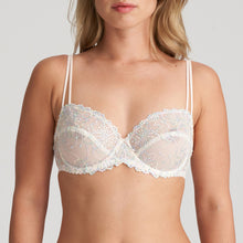 Load image into Gallery viewer, An all lace balconnet bra with a horizontal seam. Delicate double straps offer a light but structured support. Richly embroidered cups with full coverage. Classic lace bra for a classic balconnet look.   Fabric content: Polyamide: 45%, Polyester: 35%, Elastane: 20%.

