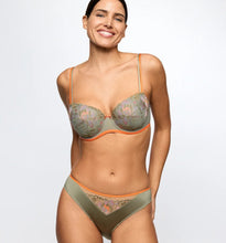 Load image into Gallery viewer, Woman wearing a floral lingerie set on a white background
