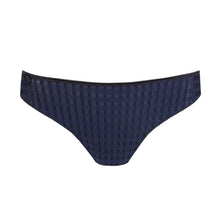 Load image into Gallery viewer, Navy blue patterned underwear on a white background
