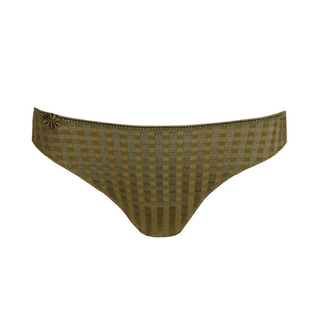 Brown checkered bikini bottom on a white background