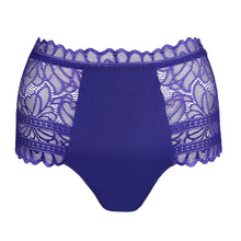 Load image into Gallery viewer, Purple lace-trimmed underwear on a white background
