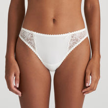Load image into Gallery viewer, This is the classic Marie Jo bikini style Rio brief. The fine embroidery runs over the hips and really brings out the elegant line. With no visible lines and a great fit around the bottom, it has full cover to the front and back.  Fabric content: Polyamide: 68%, Polyester: 14%, Elastane: 10%, Cotton: 8%. Ivory.
