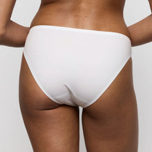 Load image into Gallery viewer, White bikini bottom worn by a person on a plain background
