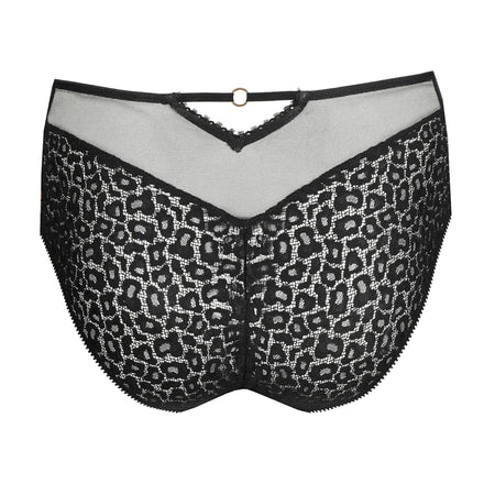 Black lace lingerie set on a white background