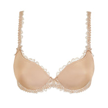 Load image into Gallery viewer, Beige bra with lace details on a white background
