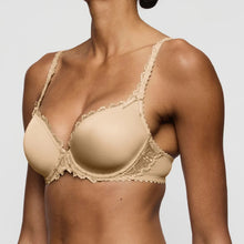 Load image into Gallery viewer, Beige bra with lace details on a plain background

