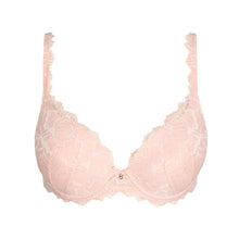 Load image into Gallery viewer, This heart shape plunge bra is made entirely of lace, extending over the cup and on to the slim straps. It gives an excellent shape with full cover. Beautifully fresh for the Spring/Summer season. Fabric Content: Polyester: 55%, Polyamide: 35%, Elastane:10%
