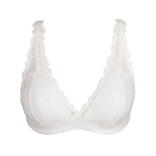 Load image into Gallery viewer, White bra with lace details on a white background
