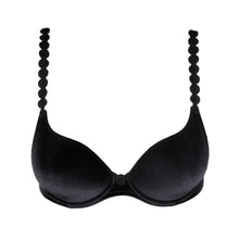 Load image into Gallery viewer, Black bra with unique bra straps on a white background
